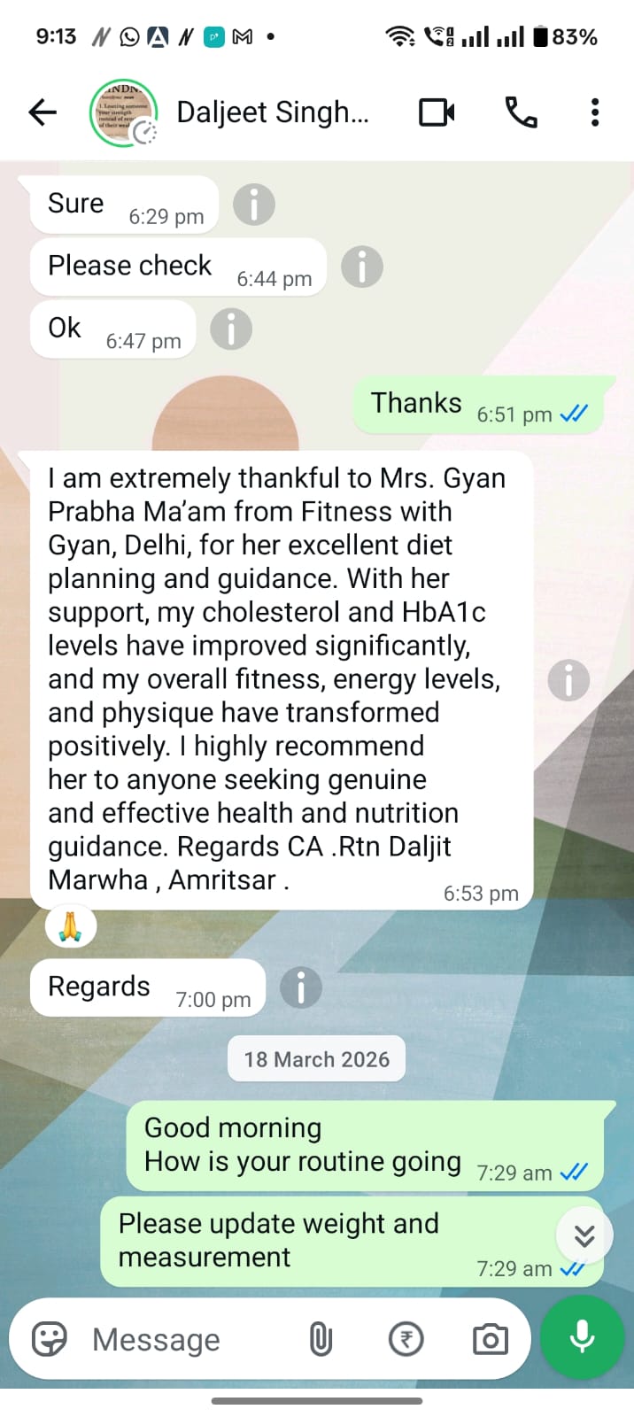 FitOmg client review screenshot